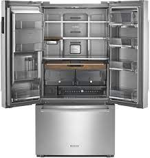 Ample capacity · satinglide® system · energy star® qualified Kitchenaid 23 8 Cu Ft French Door Counter Depth Refrigerator Stainless Steel Krfc704fss Best Buy