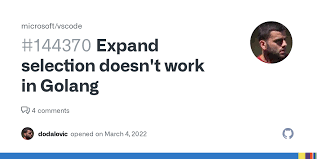 Expand selection doesn't work in Golang · Issue #144370 · microsoft/vscode  · GitHub
