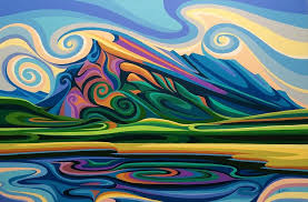 The Birds Work For The Bourgeoisie Painting Sunset Mt Rundle Painting By Christine Karron Art Painting Art Artwork Painting