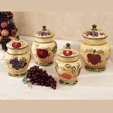 Our unique dinnerware sets include apple dishes, rooster plates, and much more. European Fruit Kitchen Canister Set