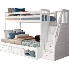 Flynn Storage Bunk Bed With Storage Stairs Value City Furniture And Mattresses Bunk Beds With Storage Bunk Bed With Trundle Bunk Beds For Girls Room