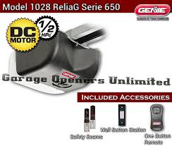 Garage door opener wall button / control consoles; Genie Reliag 1028 2tx Dc Chain Garage Opener 7 Door Rail