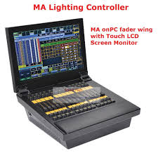 2017 New Dmx 2048 Controller High Qulaity Professional Ma Onpc Fader Wing With Touch Lcd Screen Monitor And 4 Output Connectors Ma Lighting Lcd Dmx
