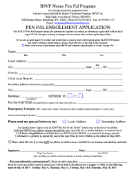 If i am matched with a clf prisoner member, i will do my best to give an annual donation to support the membership of my pen pal. Fillable Online Pen Pal Enrollment Application Centre County Pa Fax Email Print Pdffiller