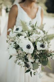 57 innocently beautiful white bridal bouquets. Beautiful White And Green Floral Bouquet Black And White Anemones Roses Ferns Veronica Wedding Flower Trends Anemone Bouquet Wedding Rose Wedding Bouquet
