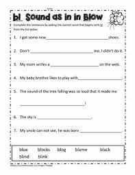 Blends worksheets for first grade consonant 1 phonics pdf. Bl Blends Sentences Worksheets
