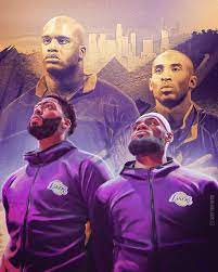 Shaquille o'neal dominated the paint with the lakers for 8 years, and now has his number hanging in the rafters at staples. Lebron And Ad Lakers Wallpaper By Skythlee On Deviantart