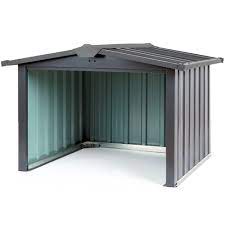 Motorradgarage aus metall mit rollo, das motorrad wird in die vorderradhalterung gefahren, und über ein schienensystem geschoben. Zelsius Mahroboter Garage Metall 86 5 X 88 X 60 Cm Roboter Carport Cs Trading De Clever Shoppen Im Onlineshop Fur Camping Outdoor Garten Und Wohnen
