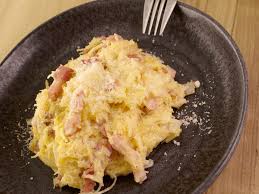 Courge Spaghetti A La Creme Et Aux Lardons Recette Courge Spaghetti Recette Courge Recettes De Courge