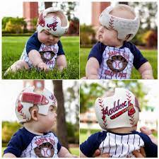 Maddox S Atlanta Braves Band Doc Band Helmet Https Www Facebook Com Pages Cranial Bandsmurals By L Baby Helmet Baby Helmet Design Boys Plagiocephaly Helmets