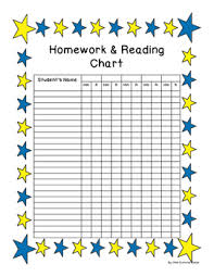 Homework Reading Teacher Tracking Chart With Award Certificates Blue Yellow Star