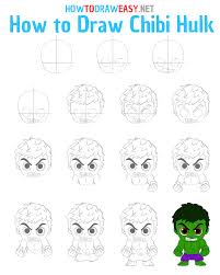 Draw a hulk it isn't hard an now i'll teach you.in 365 sketches i'll teach you step by step drawing lessons fo. How To Draw Chibi Hulk How To Draw Easy