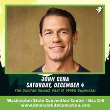 From wrestling legend to movie star, to #ECCC guest… we're beyond excited  to welcome John Cena to Emerald City Comic Con 2021 🎉 🗓 Appearing Dec 4  📸 Photo Ops 🖌 Autographs