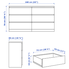 The desk is 32.5″ tall, and the bookshelves are 31″ tall. Malm Black Brown 6 Drawer Dresser Popular Stylish Ikea