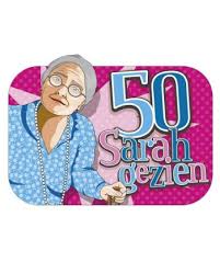 In opdracht gemaakt 50jaar sarah jarig birthday verjaardag. Sarah Verjaardag Decoratiebord Feestartikelen 50 Jaar Feestwinkel Altijd Feest