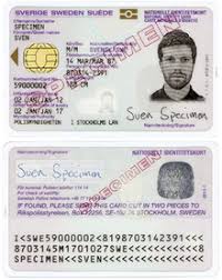 Disse skal blant annet gjøre forfalskning vanskelig. National Identity Card Sweden Wikipedia