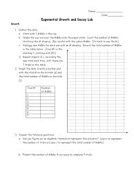 A Lab Activity To Help Students Discover What Exponential Growth And Decay Are It S For Pre Algebra Or Algebra Exponential Growth And Decay Learn Math Online