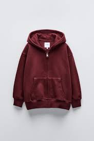 ÁO NỈ CÓ MŨ TRÙM ĐẦU - Màu đỏ tía | ZARA Vietnam