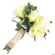 Set up your work area and gather your supplies. Burlap Lace Wedding Bouquet Wrap Oriental Trading