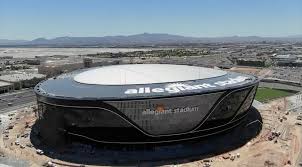 The stadium's signature feature is a circular section lattice arch of 7 m (23 ft) internal diameter with a 315 m (1,033 ft) span, erected some 22° off true, and rising to 133 m (436 ft). Mick Akers On Twitter For Everyone That S Asking There Is Not Protective Covering Or Film On The Roof Of Allegiant Stadium That S The Final Product Vegas Raiders Stadium Https T Co Bp3kxirc0w