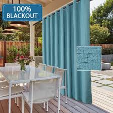 Curtains come unlined with a weighted hem. Waterproof Outdoor Rich Linen Patio Curtain 100 Blackout Curtain Panels Extra Wide Curtains Anti Rust Grommets Sliding Door Insulated Draperies Teal 100 X 84 Inch 8 3 X 7 Walmart Com Walmart Com