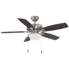 Hampton Bay Gazebo 52 In Led Indoor Outdoor Natural Iron Ceiling Fan With Light Kit Yg188 Ni The Home Depot