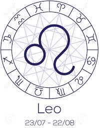 zodiac sign leo astrological symbol in wheel with polygonal