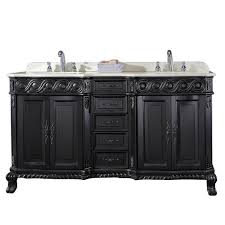 Posted on january 3, 2020 by posted in vanities. Ove Decors Trent 60 In W X 21 In D Double Sink Vanity In Antique Black With Engineered Marble Vanity Top In White W White Basin Trent 60 The Home Depot