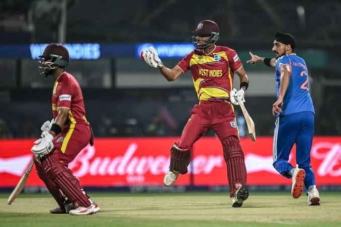 West Indies finish on 195/4 in this must-win showdown against India. Enough  on the board, or is a fiery chase coming up? #T20WorldCup2026 #INDvsWI  Scorecard 👉 https://shorturl.at/R40ii