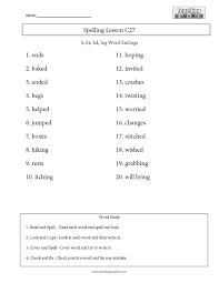 (visited 4,526 times, 13 visits today). Spelling List C27 S Ed Ing Word Endings Teaching Squared