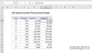 For example, 25% is stored as the value 0.25, 50% is stored as the value 0.5, etc. Excel Formula Get Original Number From Percent Change Exceljet