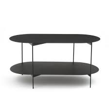 Table Basse Double Plateaux En Acier Oblone Table Basse Double Plateau Table Basse Table Basse Acier