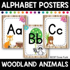 Woodland nursery decor, nursery wall art, woodland nursery decor for boys, baby animal pictures for nursery, woodland nursery, nursery prints, woodland animal nursery decor, set of 6 posters. Woodland Animals Classroom Theme Decor Alphabet Posters By Dovie Funk