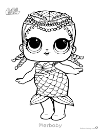 A doll in a leopard dress with a big bow. Mermaid Lol Surprise Doll Coloring Pages Merbaby Printable Mermaid Coloring Pages Unicorn Coloring Pages Cartoon Coloring Pages