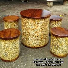Jual Kursi Teras Kayu Unik Koin Jati Rizki Raya Mebel