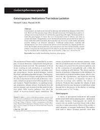Pdf Galactogogues Medications That Induce Lactation