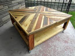 You can put a cushion on the surface of this table; Diy Chevron Pallet Coffee Table