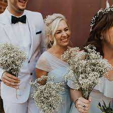 All you need is three sunflower stems, a few stems of a filler (limonium, statice, baby's breath, etc.), floral tape/stem wrap, burlap or ribbon, and scissors. 18 Beautiful Ways To Use Baby S Breath In Your Wedding Decor