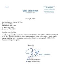 JD Vance has officially resigned as...