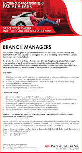 Branch Managers At Pan Asia Bank Career First Management Financial Analyst Job