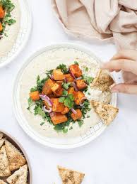 Hummus Patate Douce Et Triangles De Pita Au Four Recipe In 2020