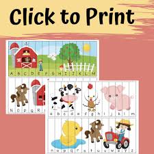 Print the pages you want to use with your toddlers. Farm Printable Alphabet Puzzle With Uppercase And Lowercase Views From A Step Stool