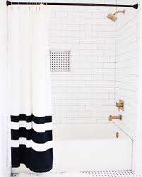 Black And White Shower Curtain Ideas See This Instagram Photo By Ccandmikecreative 431 Likes Black Shower Curtains White Shower Curtain White Bathroom Designs