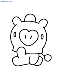 Tata, mang, chimmy, rj, koya, cooky, shooky, and van. Bt21 Coloring Pages 80 Free Printable Coloring Pages