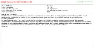 Translator Deaf Cover Letter