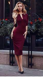 Amazing Burgundy Dress And Blonde Hair Fashion Dresses Classy Outfits