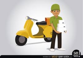 Download Delivery Man With Motorcycle Vector Free File Download Now