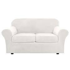 A slipcovered sofa can add a warm, homey feeling to any space. Amazon Com Real Velvet Plush 3 Piece Stretch Sofa Covers Couch Covers For 2 Cushion Couch Loveseat Covers Base Cover Plus 2 Individual Cushion Covers Feature Thick Soft Stay In Place Medium Sofa