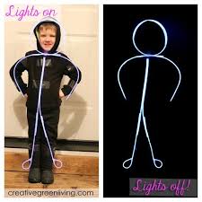 How To Make A Glow In The Dark Stick Figure Costume Diy Halloween Costumes For Kids Diy Halloween Costumes Easy Diy Costumes Kids