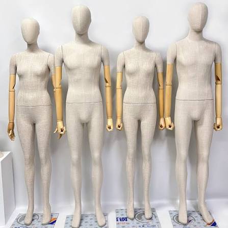 Vintage Mannequins Full Body Linen Full Body Mannequin: Female Dress Form  With Wooden Arms